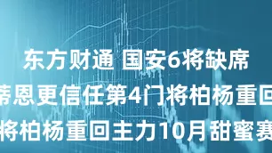 东方财通 国安6将缺席亚冠，塞蒂恩更信任第4门将柏杨重回主力10月甜蜜赛程